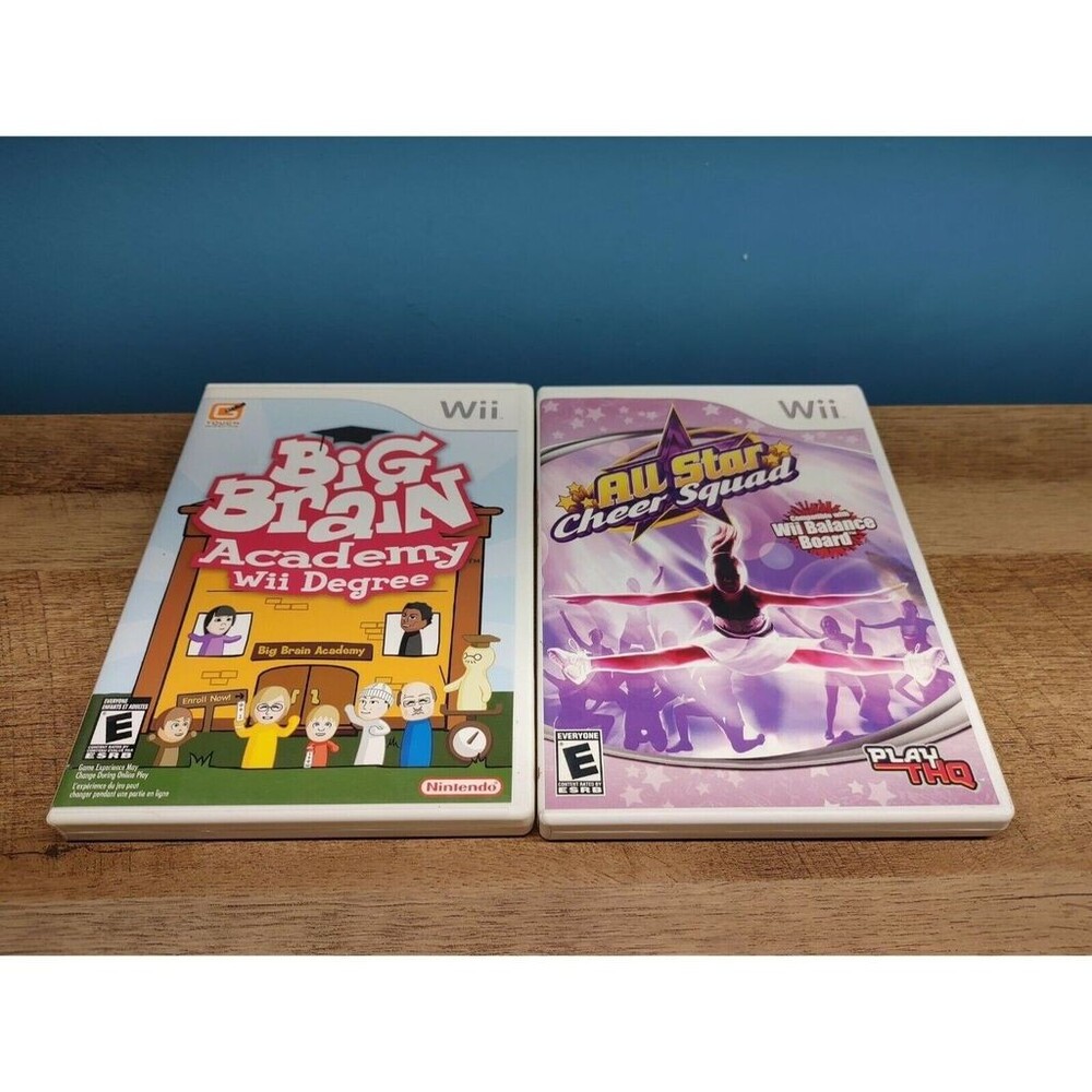 LOT of 2 NINTENDO WII GAMES WITH MANUAL BIG BRAIN ACADEMY & ALL STAR CHEER SQUAD